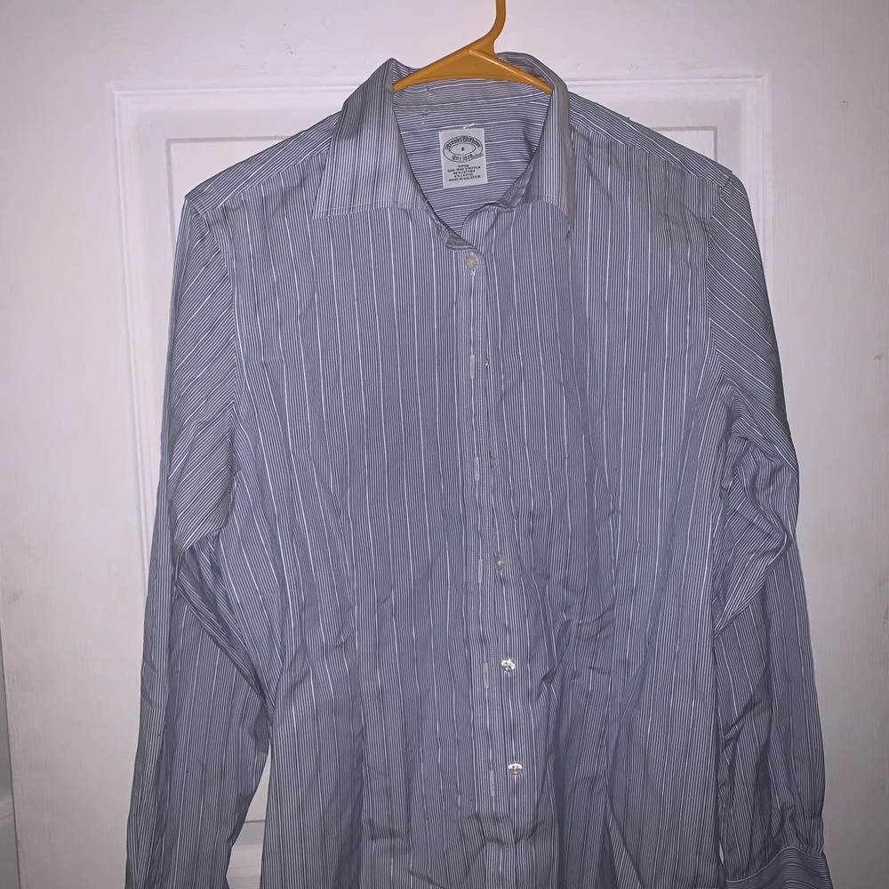 Brooks Brothers Blue Dress Shirt with Pinstripes